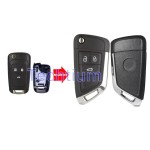 3 button remote flip key shell for Buick Excelle,Chevrolet Cavalier,Sail